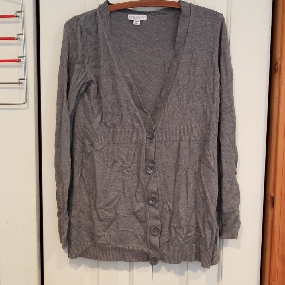 Liz Lange Maternity gray lightweight cardigan